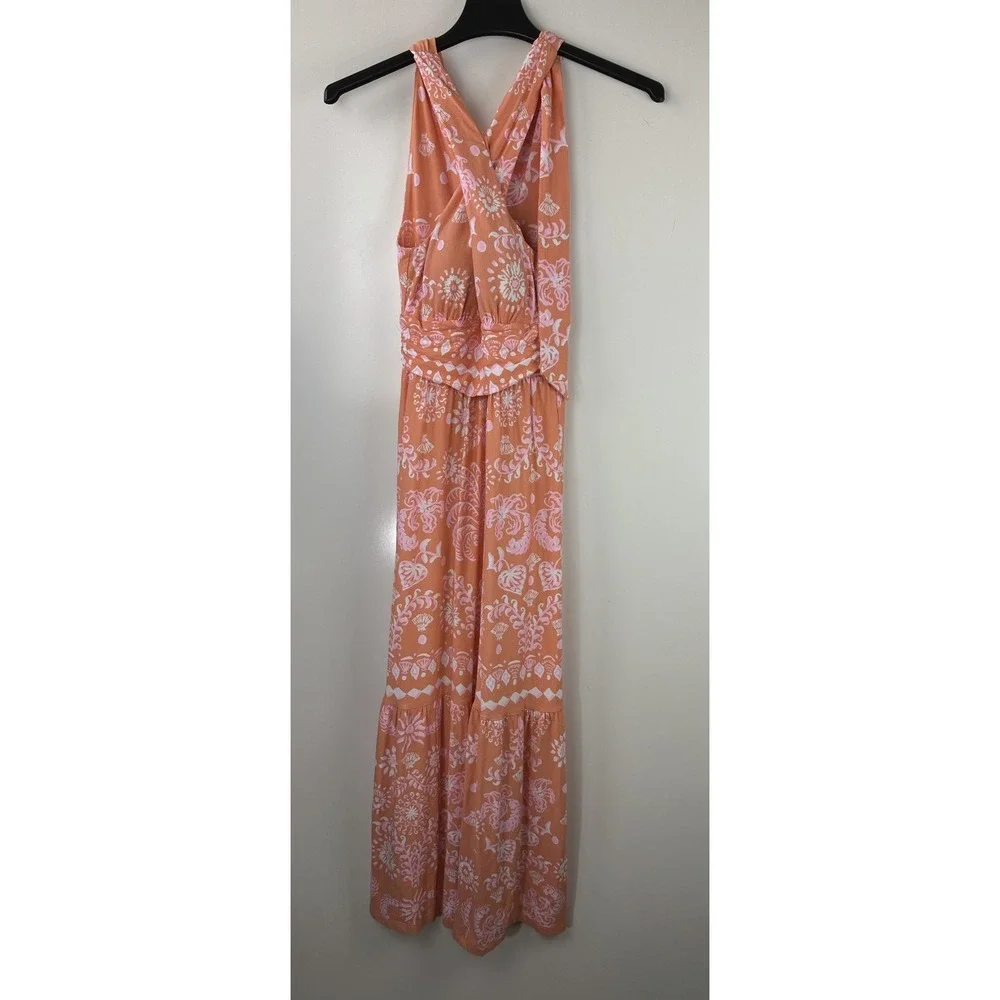Lilly Pulitzer Montecito Mixed Print Cross Neck Maxi Halter Dress EUC Size XS - Picture 15 of 16